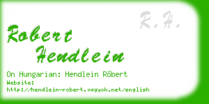 robert hendlein business card