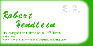 robert hendlein business card